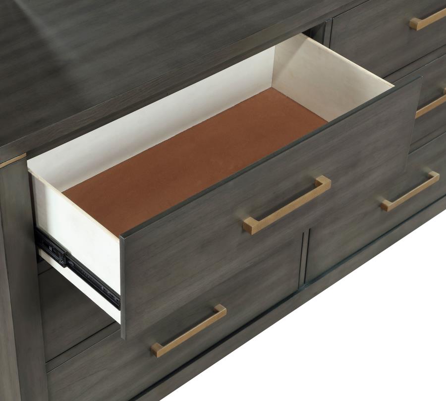 Kieran 6-Drawer Bedroom Dresser in Grey - Sleek and Modern Storage Solution for a Stylish and Organized Bedroom