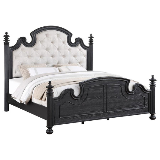 Celina Wood Poster Bed in Black - Classic and Elegant Design for a Timeless Bedroom Aesthetic