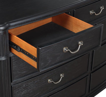 Celina 9-Drawer Bedroom Dresser – Black Finish for Elegant Design and Ample Bedroom Storage