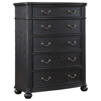 Celina 5-Drawer Bedroom Chest – Black Finish for Modern Sophistication and Spacious Storage Solution