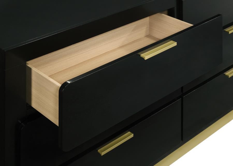 Caraway 6-Drawer Dresser – Black Finish for Modern Sophistication and Spacious Bedroom Storage