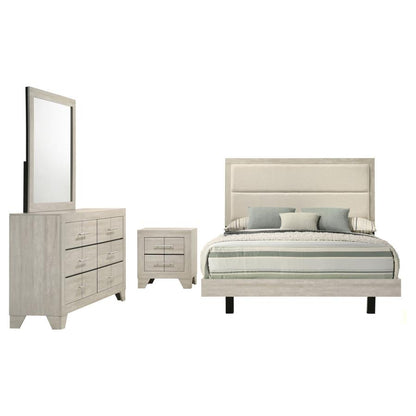 Trenton 4 Piece Rustic Cream Queen Bedroom Set