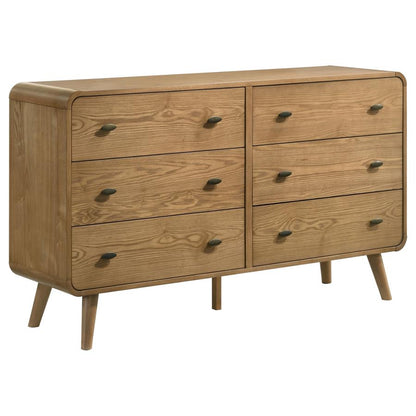 Robyn 6-Drawer Bedroom Dresser in Light Ash – Modern Storage Solution for Bedroom