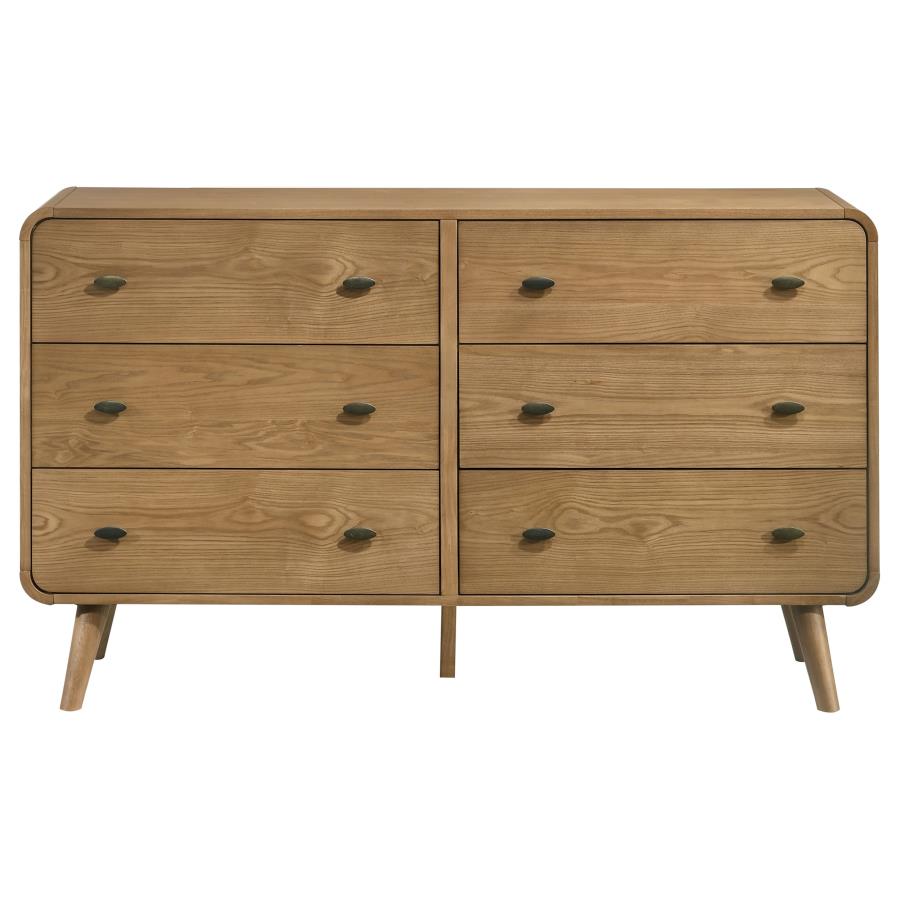 Robyn 6-Drawer Bedroom Dresser in Light Ash – Modern Storage Solution for Bedroom