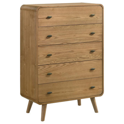 Robyn 5-Drawer Bedroom Chest in Light Ash – Modern Storage Solution for Bedroom