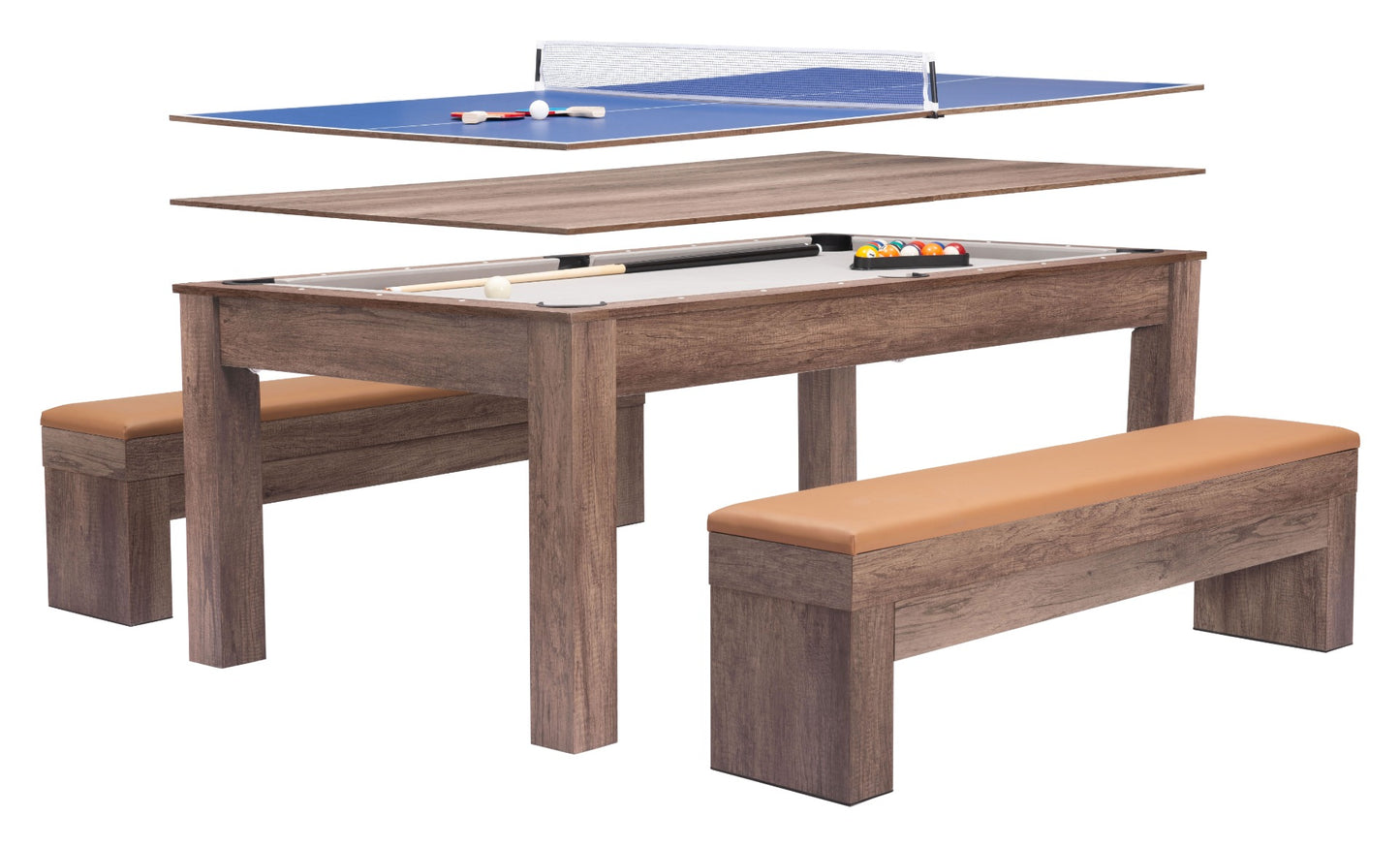 Bonker 3 in 1 Table Brown Pool- Ping Pong- Dining table