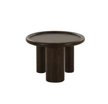 Modrest Strauss Contemporary Brown Ash Round End Table – Elegant Modern Accent Piece