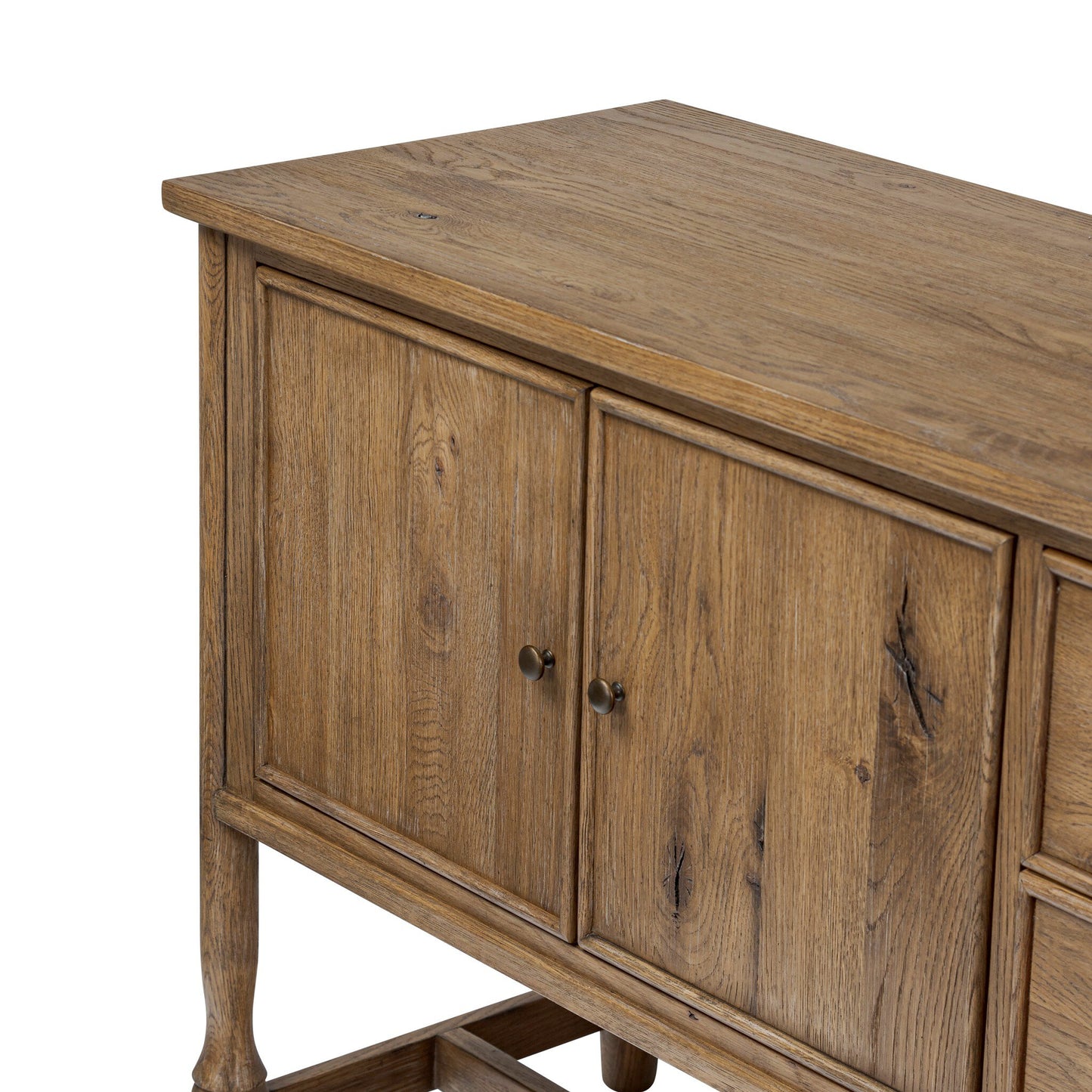 Bari Mid Brown Wood 4‑Door and Drawer Sideboard