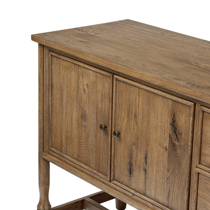 Bari Mid Brown Wood 4‑Door and Drawer Sideboard