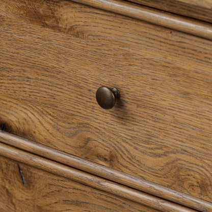 Bari Mid Brown Wood 4‑Door and Drawer Sideboard