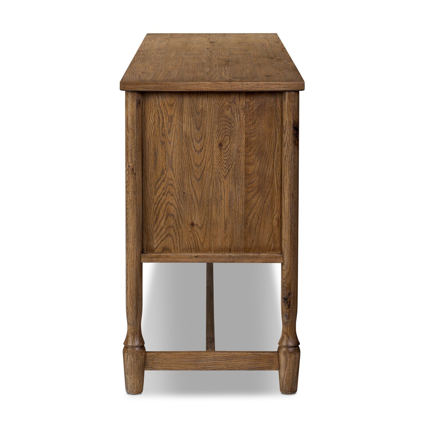 Bari Mid Brown Wood 4‑Door and Drawer Sideboard