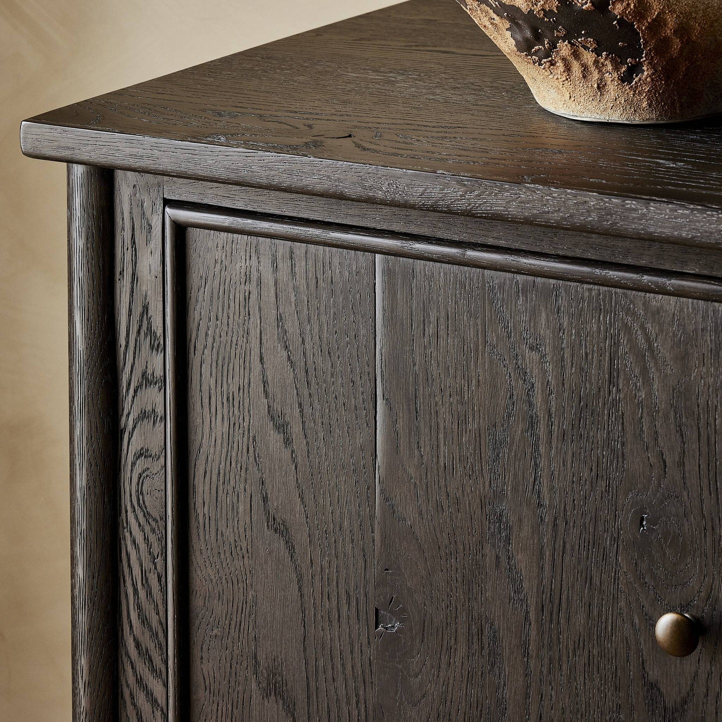 Bari Mid Brown Wood 4‑Door and Drawer Sideboard