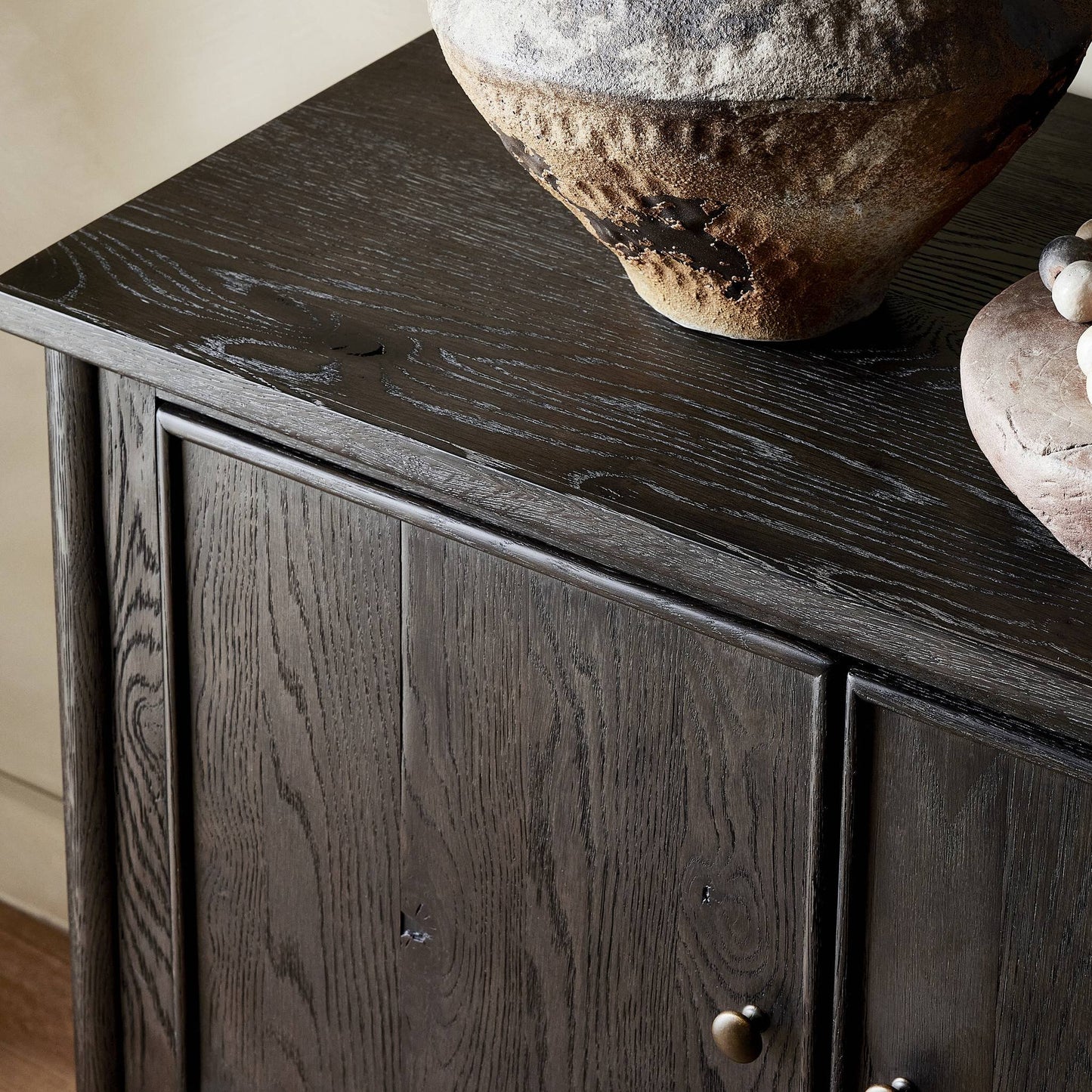 Bari Mid Brown Wood 4‑Door and Drawer Sideboard