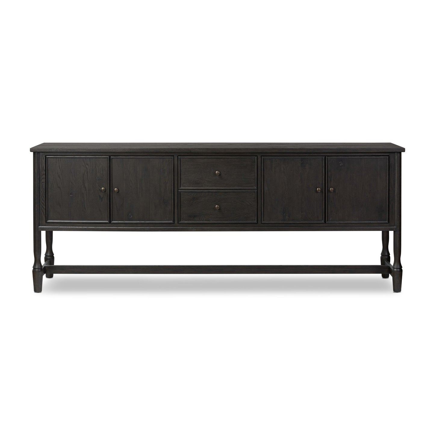 Bari Mid Brown Wood 4‑Door and Drawer Sideboard