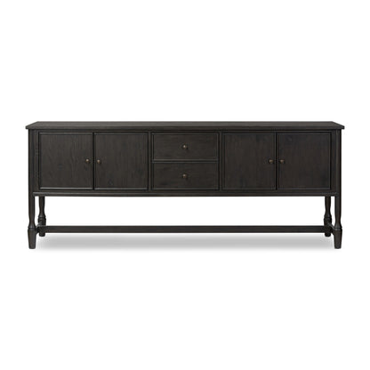 Bari Mid Brown Wood 4‑Door and Drawer Sideboard
