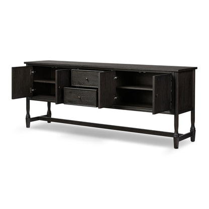 Bari Mid Brown Wood 4‑Door and Drawer Sideboard