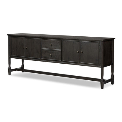 Bari Mid Brown Wood 4‑Door and Drawer Sideboard