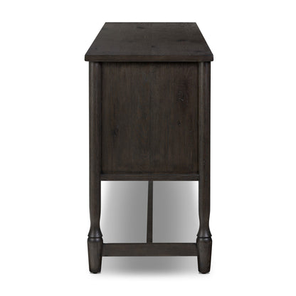 Bari Mid Brown Wood 4‑Door and Drawer Sideboard