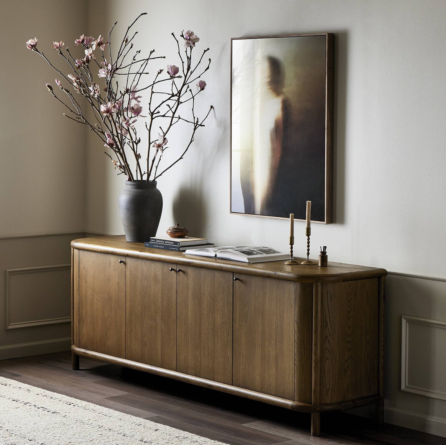 Florent Cylinder‑Frame Oak Storage Sideboard