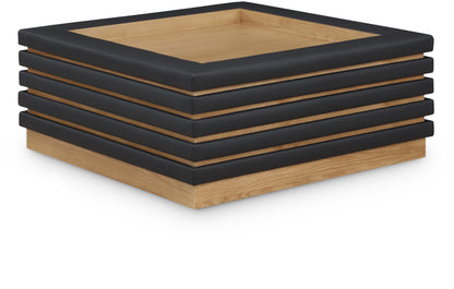 Rory Vegan Leather & Oak Veneer Coffee Table – Modern Elegant Accent Table