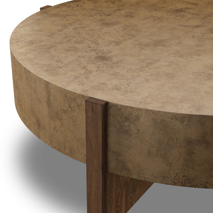 Bingham Coffee Table Antiqued Brass Aluminum
