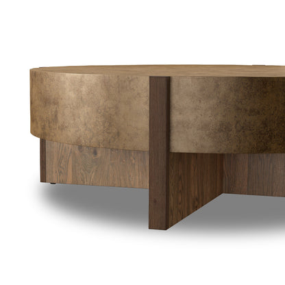 Bingham Coffee Table Antiqued Brass Aluminum