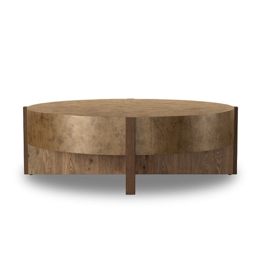 Bingham Coffee Table Antiqued Brass Aluminum