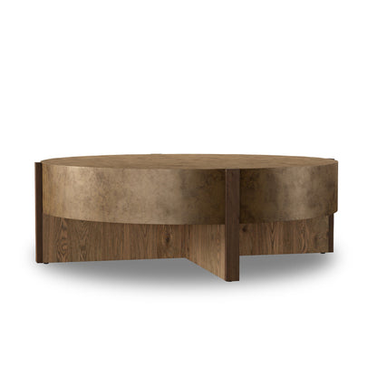 Bingham Coffee Table Antiqued Brass Aluminum