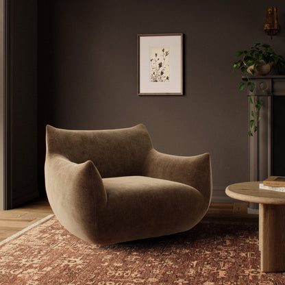 Margot Swivel Chair Altair Mushroom Boucle