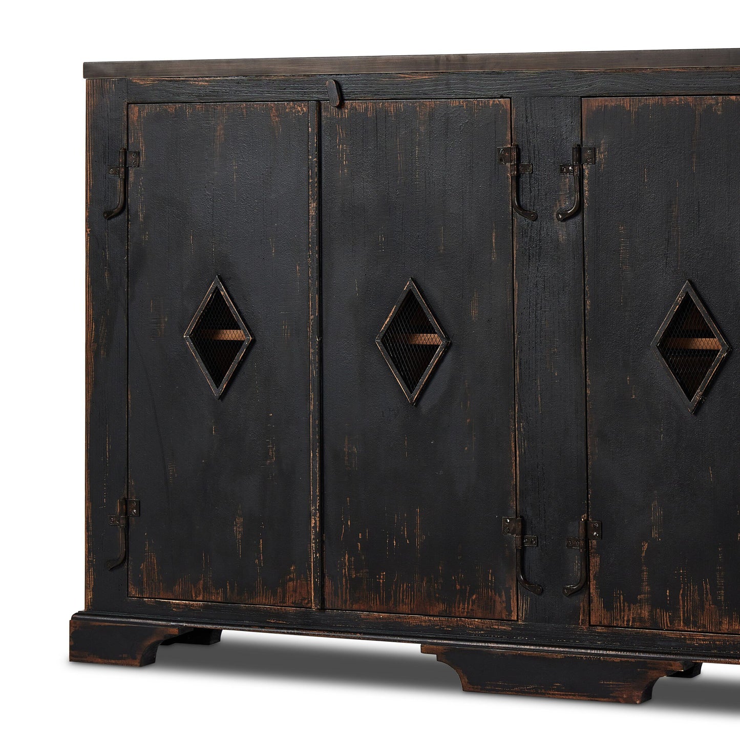 Humptulips River Distressed Black Cabinet