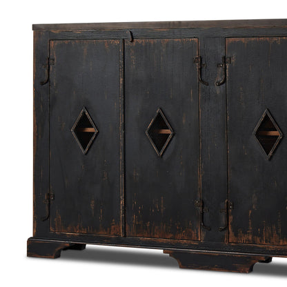 Humptulips River Distressed Black Cabinet