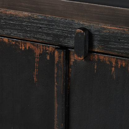 Humptulips River Distressed Black Cabinet