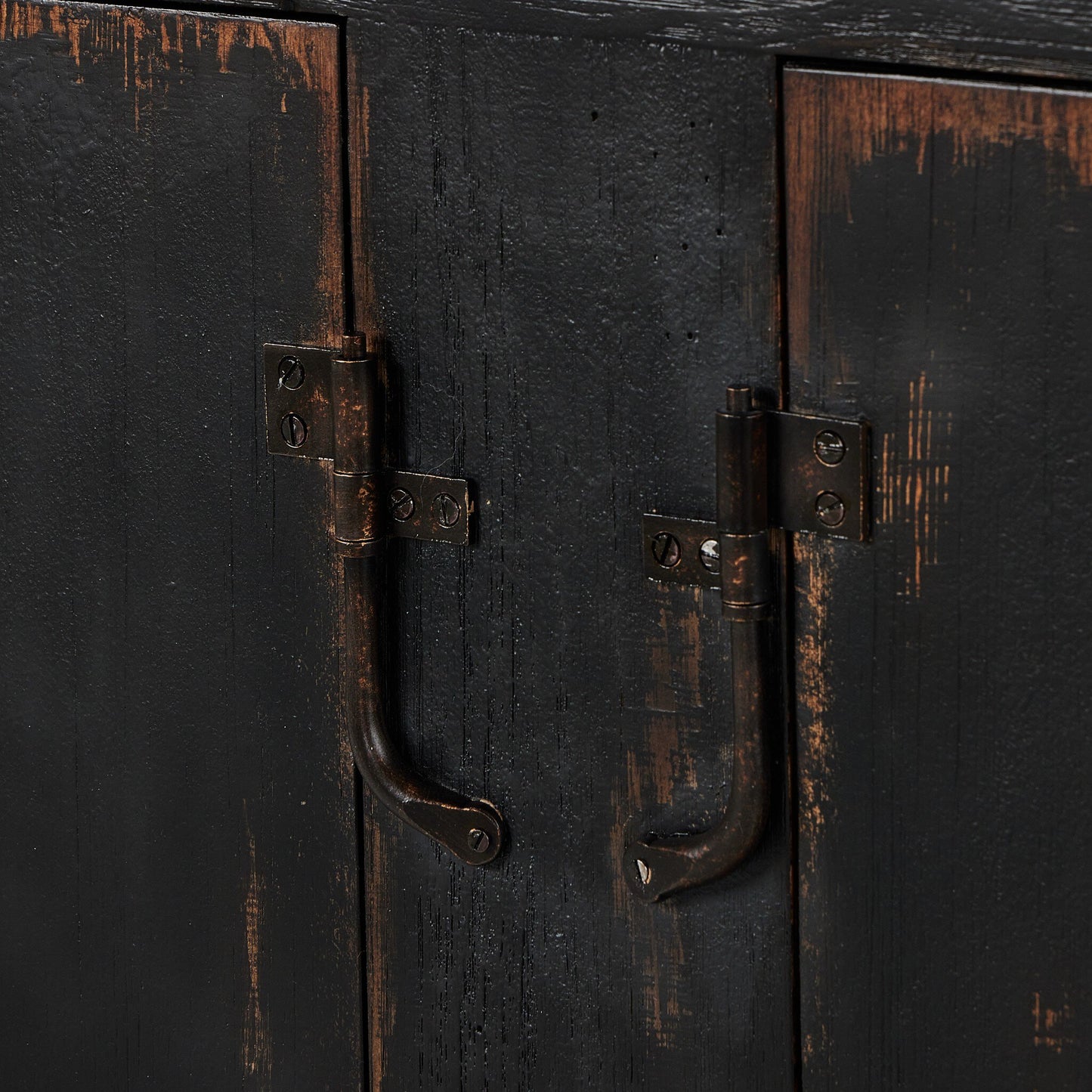 Humptulips River Distressed Black Cabinet