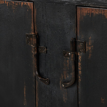 Humptulips River Distressed Black Cabinet