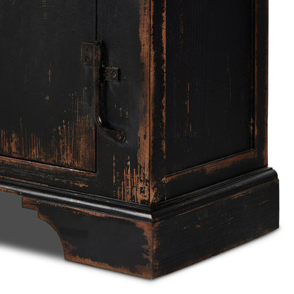 Humptulips River Distressed Black Cabinet