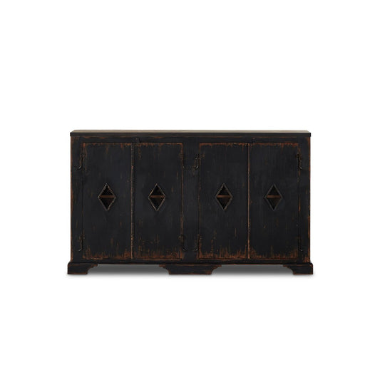 Humptulips River Distressed Black Cabinet