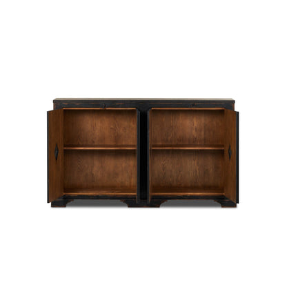 Humptulips River Distressed Black Cabinet