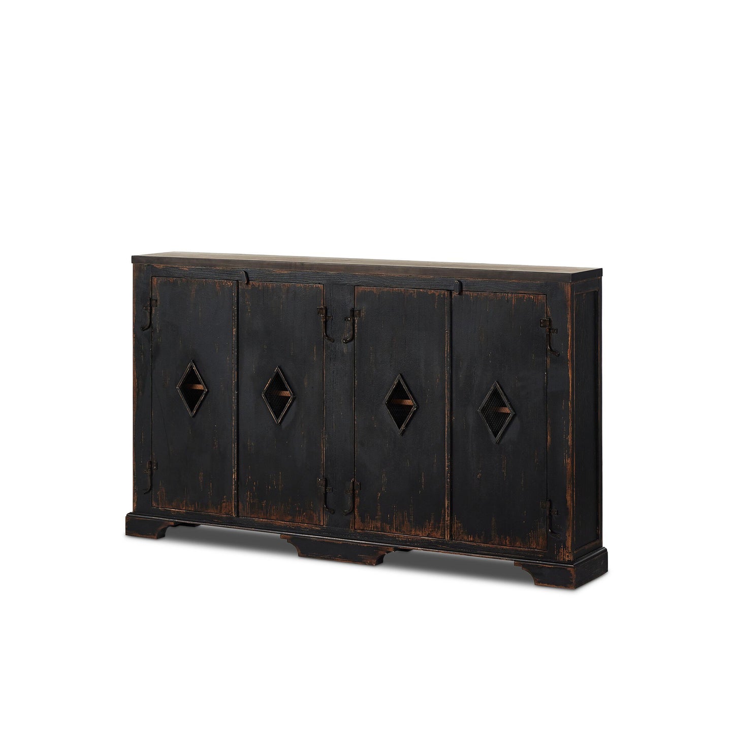Humptulips River Distressed Black Cabinet