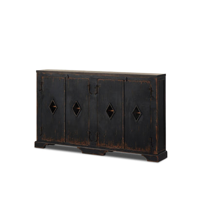 Humptulips River Distressed Black Cabinet