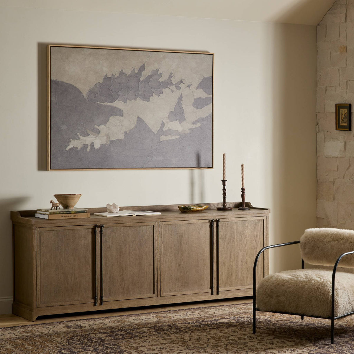 Adley Weathered Washed Oak Sideboard
