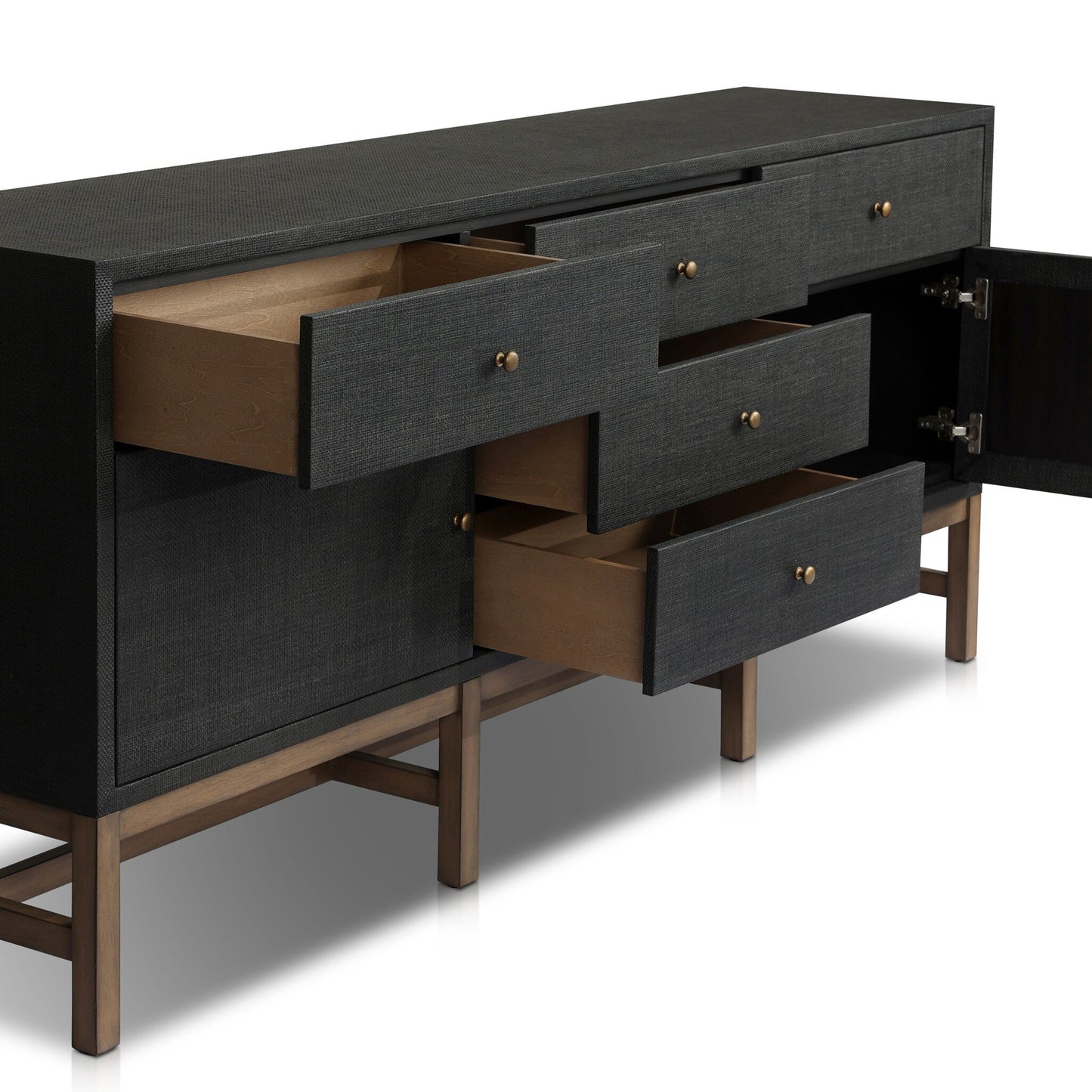Fiona Mahogany Sideboard with Woven Raffia