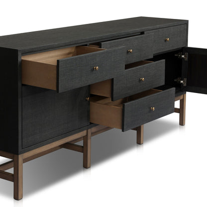 Fiona Mahogany Sideboard with Woven Raffia
