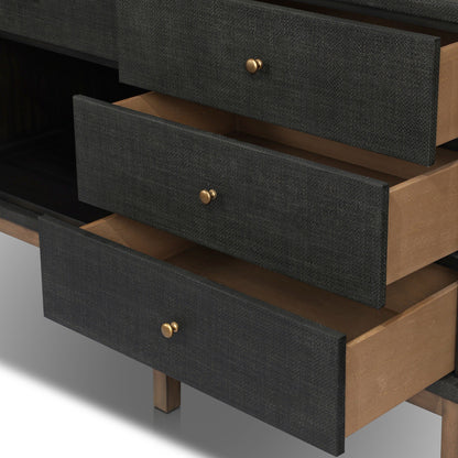 Fiona Mahogany Sideboard with Woven Raffia