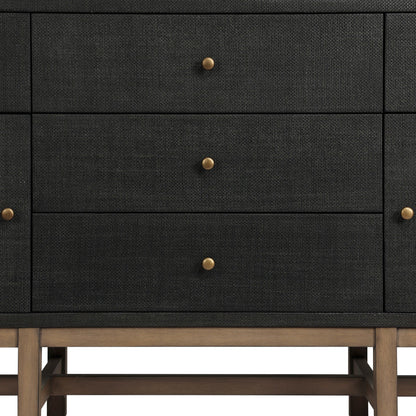 Fiona Mahogany Sideboard with Woven Raffia