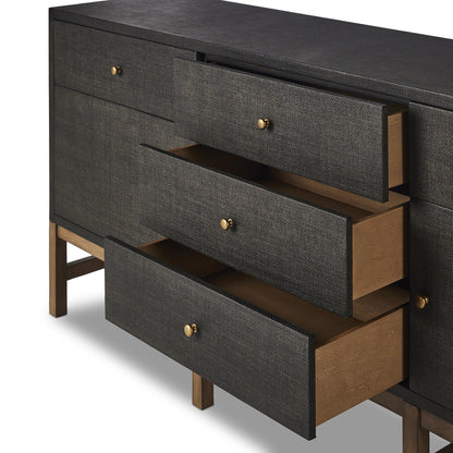 Fiona Mahogany Sideboard with Woven Raffia