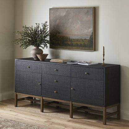 Fiona Mahogany Sideboard with Woven Raffia