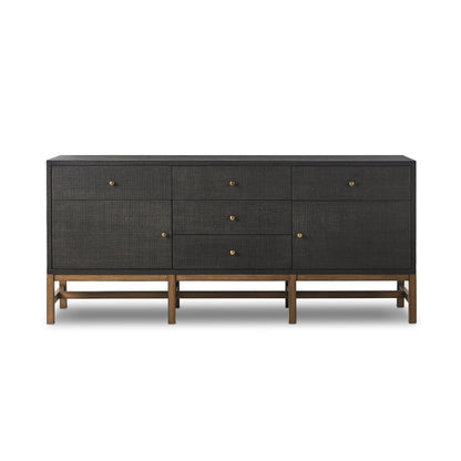Fiona Mahogany Sideboard with Woven Raffia