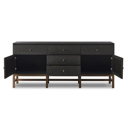 Fiona Mahogany Sideboard with Woven Raffia