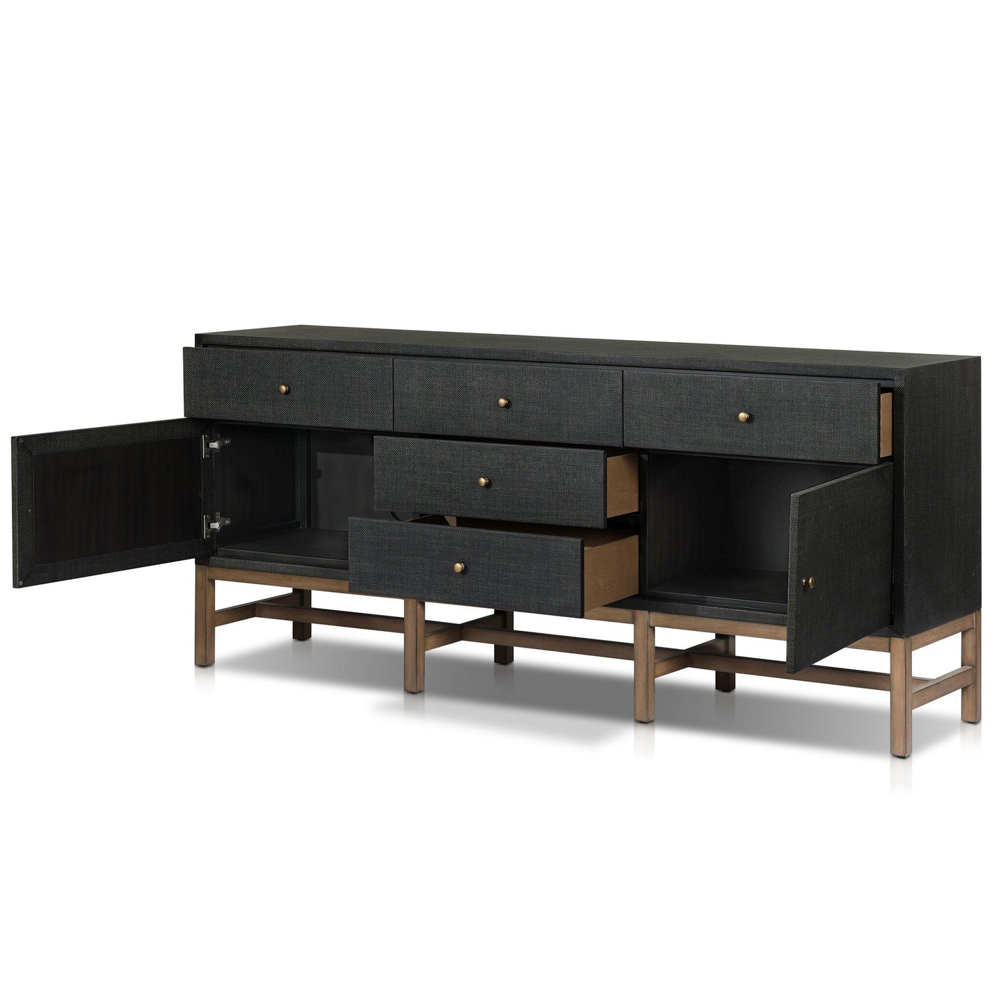 Fiona Mahogany Sideboard with Woven Raffia