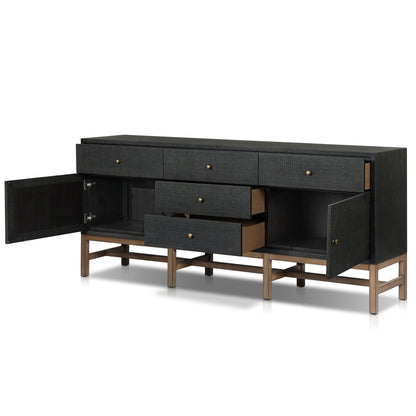 Fiona Mahogany Sideboard with Woven Raffia